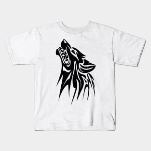 Vector Black and White Wolf Kids T-Shirt